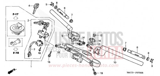 HANDLE PIPE/TOP BRIDGE (V/W) CBR1100XXW de 1998
